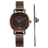 Fastrack Fleek Women's Watch Analog Brown Dial with Brown Stainless Steel Band, 6300QM01